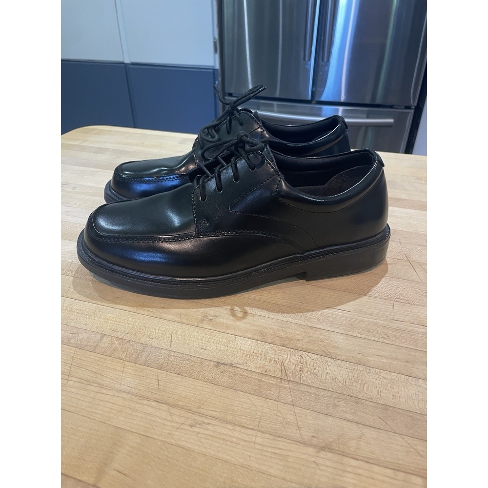Nunn Bush Black Leather Tie Up Square Toe Comfort Gel Dress Shoes Mens Size 7.5M
